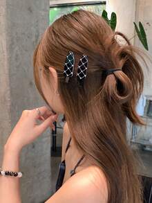 6pcs/4pcs/2pcs Set Elegant Rhinestone Rhombus Seamless Hair Clips, Stylish Hair Accessories, Suitable For Women & Girls Daily Use, Banquet, Party, Holiday Gift, All Seasons, Claw Clips, Hair Slide, Hair Barrettes