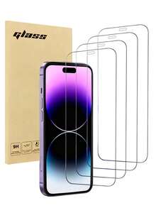 4 片钢化玻璃膜适用于 屏幕保护膜适用于 16/16 Plus/16 Pro/16 Pro Max/15/15Pro/15Plus/15Promax 生日、家人、朋友的礼物防水防震防摔防刮防指纹全覆盖 - 無色 - 查看 8