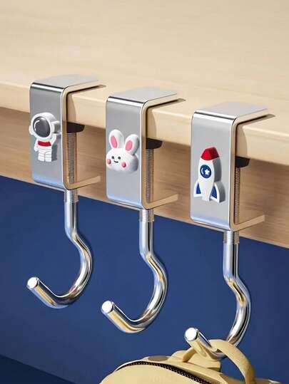 重型不锈钢挂钩 - 可调节、可拆卸，无需钻孔安装，适用于办公室和教室，超大容量，多种款式可选