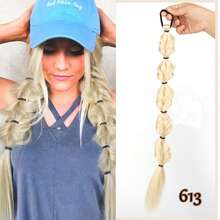 Synthetic Long Twist Braid Ponytail Extensions With Rubber Band 20 Inch Boxing Braided Hair Extensions For Women Daily Use - Multicolor - View 15