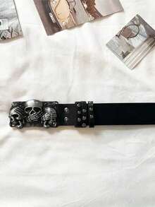 Designer Belt For Women, High Quality, Luxury Brand, Punk, Goth, Rivet, Black Jeans, Unisex Men's Belt, Paw Print, Skull Buckle, Waistband