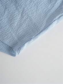 女士加大衬衫纯色日常休闲长袖主教袖衬衫领常规上衣日常拼布纽扣