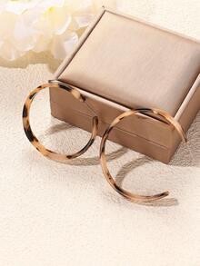 Tortoise Shell Resin Irregular Hoop Earrings Fashion Jewelry, Quality Choice For Special Occasions And Dates, Enhances Elegance In Casual Attire, Perfect Valentine'S Day/Birthday Gift For Friends, Girlfriend, Besties, Family - Multicolor - View 5