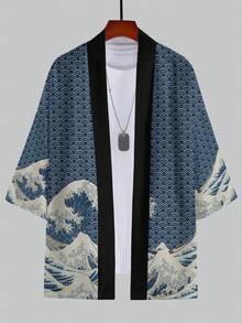 Men's Casual Traditional Kimono Retro Print Loungewear