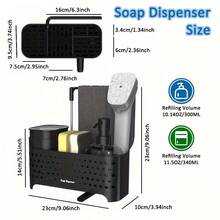 Kitchen Liquid Hand Soap And Dish Soap Set, Dual-Purpose Soap Dispenser With Sponge Holder And Cloth Rack, Designed For Easy Draining. A Practical Little Tool For Kitchen Countertops, Also Suitable For Bathroom And Kitchen, An Excellent Holiday Gift. - Multicolor - View 7