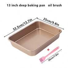 9/11/13-Inch Non-Stick Deep Cake Pan With Extra Height For Baking Chiffon Cake, Swiss Roll, Cookies, Bread, Biscuits, And More, Home Kitchen Bakeware For Baking Cakes - Rectangular Deep Cake Plate - View 11