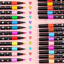 24/48pcs Colorful Glitter Pens, Drawing & Graffiti Pens, Thick & Soft Tip, Fade-Resistant, Pearlescent Glitter Pens, Single Soft Brush Tip, Watercolor Pens, Suitable For Art Students, School Supplies, Learning Tools, Outdoor Sketching, Teaching Rewards, Party Gifts, Perfect Gifts For Family And Friends For Christmas, Halloween, Thanksgiving And Back To School - Multicolor - View 6