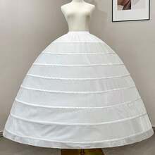 1pc Women's Extra Large Bridal Petticoat With 8 Steel Hoops, Adjustable Boned Voluminous Wedding Dress Crinoline