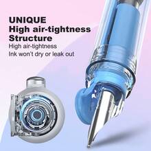 Retractable Fountain Pen Set, 0.38mm Fine Tip ,Includes 5 Black Cartridges ,No Leaking For Smooth Writing Great Gift School Office Supplies - A - View 7