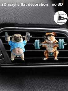 1/2/4 件可爱腊肠犬汽车出风口香氛夹装饰，2D 亚克力扁平小狗装饰（含香氛垫）