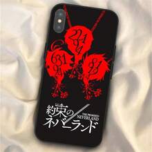 Funda de teléfono negra compatible con The Promised Neverland para Apple 12, 11, 8, 7, 6, 6S, XS, XR, X, SE, Mini, Plus, Pro, Max. Funda compatible con iPhone 17 Pro Max, 17 Pro, 17, 16 Pro Max - 097HA2901HSE - Ver 11