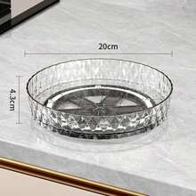 1 pieza Estante giratorio minimalista para especias, organizador multifuncional de acrílico para condimentos, salsas, vinagre, plato de frutas de sobremesa, organizador de cocina - Multicolor - Ver 14