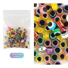 Surtido de cuentas decorativas DIY, disponibles en ojo de gato, flor con cascabel, corazón y bolas, materiales para hacer joyas, pulseras, aretes y colgantes - Juego de accesorios de cuentas - Ver 11