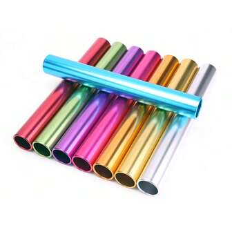 8根3.8厘米电镀接力棒，铝合金材质，适用于田径比赛