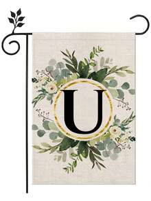 1 Piece/Linen Letter Flower Garden Flag 12x18 Inches Double-Sided Family Surname Letter Courtyard Flag, Suitable; Birthday, Theme Party Outdoor Garden Decoration, Autumn Garden Flag, Halloween Garden Flag, Christmas Garden Flag, Autumn, Halloween, Christmas Decoration - 彩色 - 查看 21