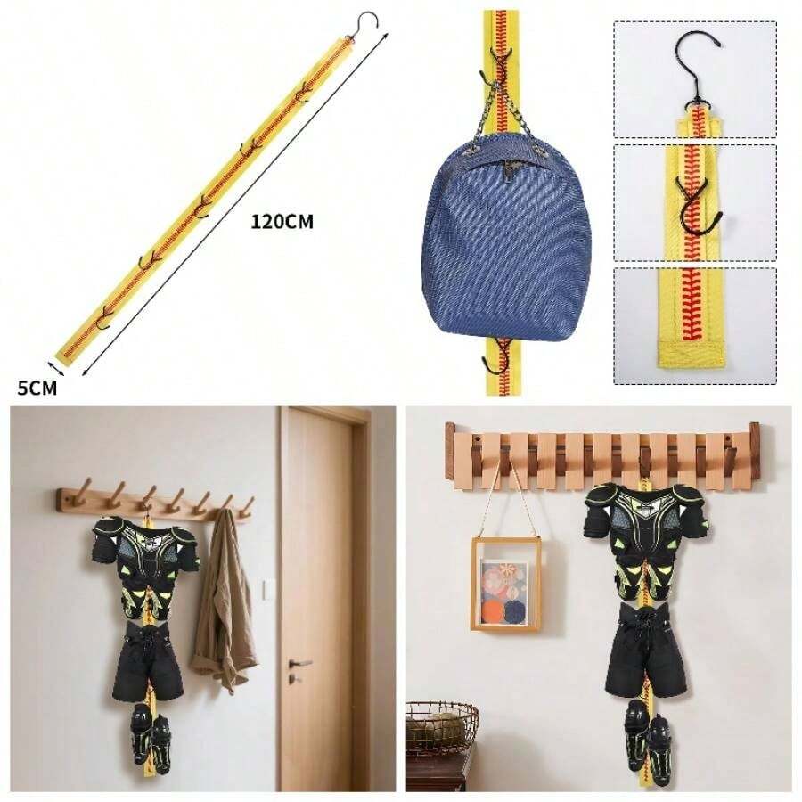 Hockey Hanger Portable Hanging Dryig Rack Hockey Gifts Home And Outdoor Using In Hockey Skating Camping Fishing 5 Hooks Black - Yellow - View 1
