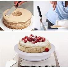 11-Inch Rotating Cake Turntable - Smooth Spinning Cake Decorating Stand For Baking, Frosting & Display - Non-Slip, Sturdy Base, Easy-Clean - White - View 10