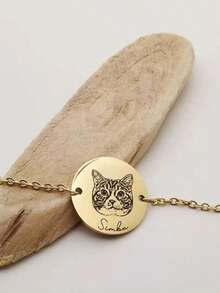 Custom Name Bracelets, Custom Pet Portrait Bracelets, Commemorative Bracelets For Dog Moms, Dog Photo Bracelets, Cat Photo Jewelry, Engraved Cat Portraits, Adoption Gifts, Pet Death Anniversary Christmas Gifts - Multicolor - View 6