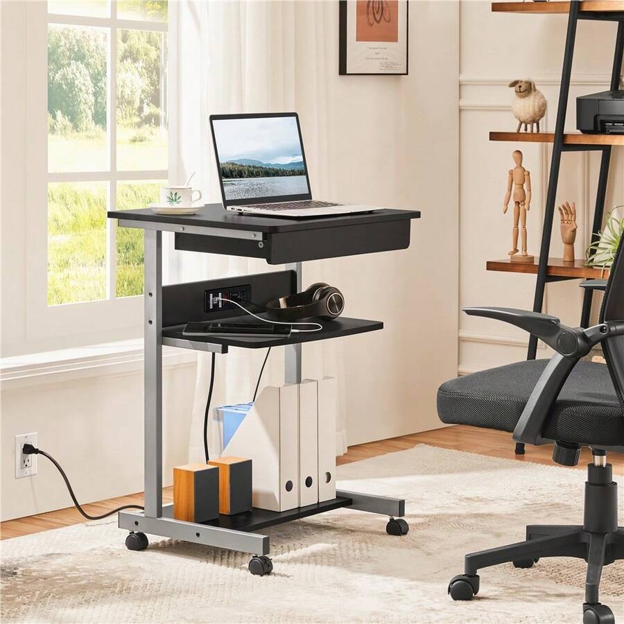 Butterslay 22in Compact Computer Desk With Outlet, Office Desk With ...
