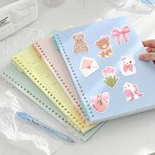 100张粉色俏皮卡通女性Y2K美学贴纸，可爱动物卡通贴纸，防水乙烯基复古贴纸，适用于笔记本电脑、手机、汽车、滑板、水瓶、剪贴簿、电脑、日记本等。 - 淺粉色 - 查看 8