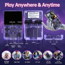 R36S Retro Handheld Game Console, 3.5 Inch IPS Screen, 64GB Memory, Over 30,000 Games, Based On LINXU Open Source ARKOS, 3500mAh Battery (Dark Blue) - Purple - View 4