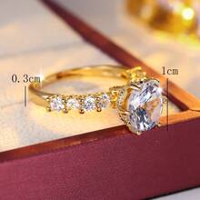 Moissanite Wedding Ring Elegant Engagement Wedding Anniversary Ring Jewelry With Gift Box