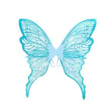 1件闪亮蝴蝶翅膀，嘉年华派对表演道具，闪闪发光的蝴蝶翅膀服装配饰，适用于婚礼、嘉年华仙女服装，金色彩色蝴蝶翅膀，生日礼物，情人节服装 - 彩色 - 查看 14