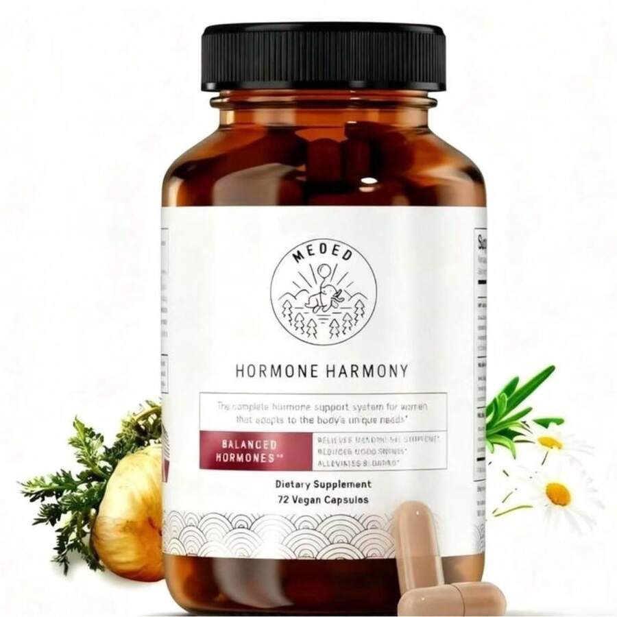 MEOED Hormone Harmony - Natural Blend For Mood & Comfort, Drug-Free Support For Menopause Symptoms, 72 Vegan Capsules Healthcare Fitness - 1pc - 查看 1