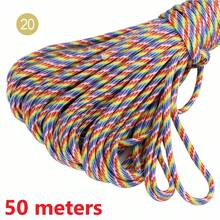 10/100m/Pack Neon Camouflage Multi-Color 7-Strand Core Paracord For Tent, Camping, Emergency, Outdoor Use. Versatile Utility Rope For Leash, Lanyard, Bracelet, Clothes Line - 50 Meters - View 43