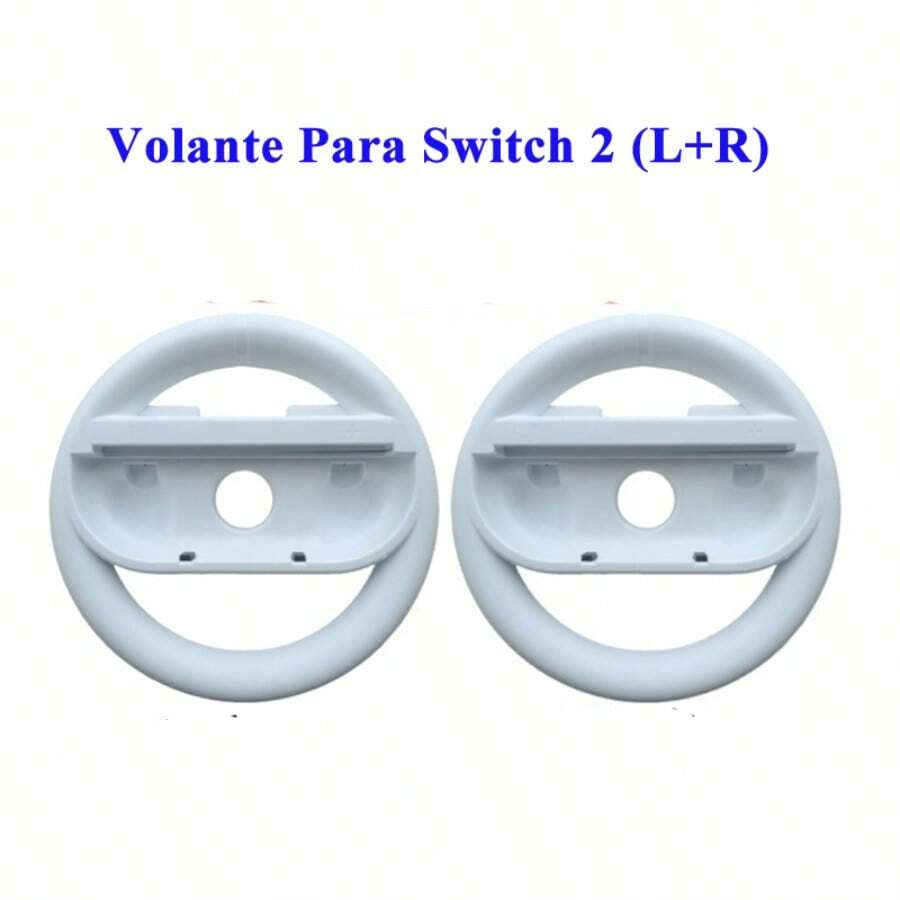 Ruedas de Dirección para JoyCons de Switch 2,Volante para Nintendo Switch 2 (2025)(Pack de 2), Accesorios para Mandos Joy-Con Izquierdo y Derecho, 2 Piezas Volante Compatible con para Nintendo Switch 2 Joy-Con (Blanco) - Blanco - Ver 1