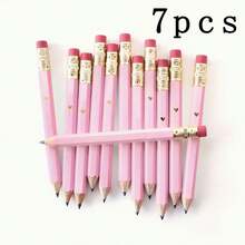 9pcs Elegant Pink Mini Pencils - 0.7mm Lead, Pre-Sharpened With Erasers, 4 Inch (Pink, Girly Style), Suitable For Gifts, Parties, Daily Use, Drawing, Art Supplies, Modern Design, Office Stationery, Fashion Stationery, Crafted From Select Wood, Creative Professionals, School Supplies, Office, Gifts, Back To School, Bridal Shower Decor, Games And Educational - Baby Pink - View 11
