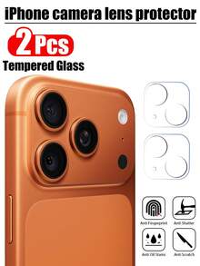 2 piezas Protector de pantalla de vidrio templado para lente de cámara compatible con iPhone 17 Pro Max/17/17Pro/17AIR/16PROMAX/16PRO/16PLUS/16/15PROMAX/15/14/13/12/11, dureza 9H, transparente de alta definición anti-arañazos para pantalla de cámara, sin burbujas, adecuado para IP 17 - transparente - Ver 30
