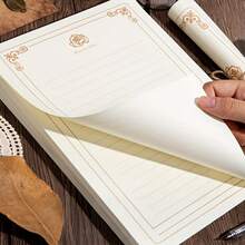 50 Sheets A5 Thick Smooth Writing Paper Golden Vintage Rose Design-Luxury Blank Letter Stationery For Calligraphy, Journaling, Love Letters, Office, Compatible -Blank Note Paper , Ideal For Confessions, Blessings, And Personal Correspondence - Multicolor - View 8