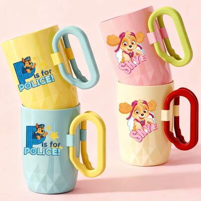 Paw Patrol 1个汪汪队立大功可爱图案牛奶杯、牙刷杯、漱口杯，创意洗手杯，带趣味手柄设计，加厚防摔，不易碎，适用于学校、办公室、家庭、卧室、浴室，是送给朋友、家人、圣诞节、万圣节、感恩节、毕业典礼等各种场合的绝佳礼物，四季皆宜。