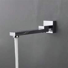 时尚黑色不锈钢方形雨淋式花洒 - 可旋转，隐藏式壁挂设计，轻松调节水流，适用于家庭和酒店浴室，简约浴室装饰，不锈钢饰面 - 彩色 - 查看 8