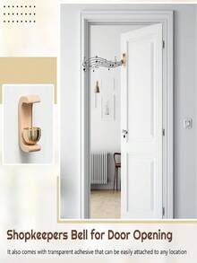 木质风铃门铃，无线免电池门铃 - 无需电源的入户门铃，家居装饰悬挂风铃，日式门铃，入口报警铃，装饰性悬挂铃铛。磁性木质风铃，适用于花园、餐厅和房间。