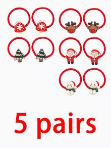 10/2/1 szt. Świąteczne akcesoria do włosów dla dzieci, mała czerwona gumka dla dziewcząt z Mikołajem, reniferem, bałwanem, choinką, wzorem płatka śniegu, prezenty świąteczne dla dzieci, świąteczna gumka do włosów z żywicy, dziewczęca gumka, akcesoria do włosów