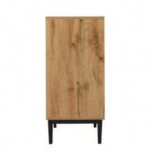 Modern Wooden Sideboard With Three Doors And Shelves, 160 X 35 X 76 Cm, Easy Assembly, Compact Design, Sturdy And Reliable - Natural Color - View 7