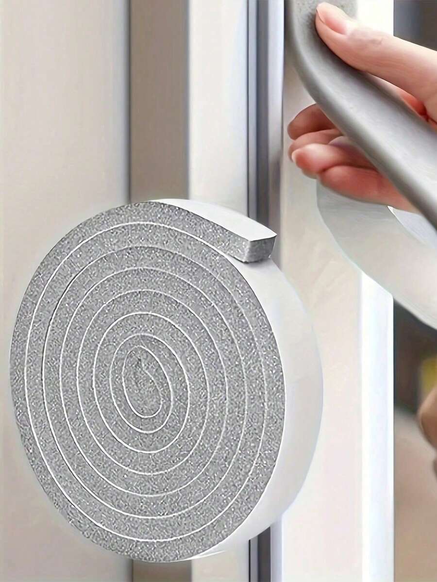 1/2/3Rolls Door Window Sealing Strips Self-Adhesive Insulation Foam Tape Sponge Door Gap Soundproof And Dustproof Windproof Plastic Steel Window Self Adhesive Type Sound-Proof Door Window Foam Noise Insulation Excluder - Multicolor - View 1