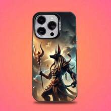 Funda de Teléfono de Dios Egipcio Antiguo Anubis para iPhone 16, 15, 14, 13, 12, 11, Mini, Pro, E, SE4, XS, MAX Compatible Cubierta Mate Negra Candy para iPhone 17 Air - Z1 - Ver 9