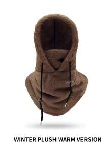 1pc Solid Color Warm Fleece Balaclava, Breathable & Skin-Friendly, For Autumn & Winter - Multicolor - View 12