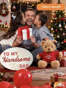 Customizable Text & Image Personalized Teddy Bear Plush Toy, Fun Gift, Doll Clothes, Christmas Decor, Girls Bedroom Accessories, Boys Room Decor, Christmas Gift, Birthday Decor, Personalized Gift (Gift Box Version, Sunflower Not Included) - Multicolor - View 6