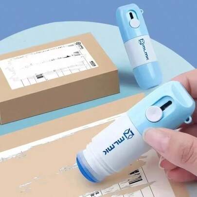 2-In-1 Portable Identity Protection Stamp Correction Tool, Includes Pen And Box Opener, Information Leak Prevention, Pocket Size, Address Blocker, Identity Protection Tool, Confidential Security Stamp, With Box Opener, For Private ID Address, Multi-Functional Reusable Tool, Packaging Labels, Bills, Office And Home Supplies