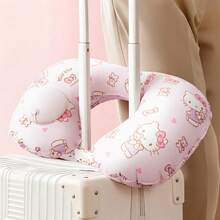 Miniso 三丽鸥 Hello Kitty & 肉桂狗印花充气 U 型旅行枕，轻便可折叠，旅行便携，适合旅行、居家和办公使用，完美的生日礼物（1 个） - 粉色 - 查看 7