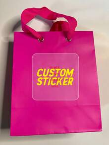 1/24/96/180pcs Personalized Labels, Square Labels, Transparent Stickers, Waterproof Stickers, Customizable Text, Patterns, Images And Company Logos, Custom Label Stickers, Company Logo Stickers, Convenient Stickers, Sealable Labels, Wrinkle-Resistant, Decorative Labels, Stationery Stickers, Ideal Gift For Father, Mother, Son, Daughter, Friends, Suitable For Wedding, Birthday, Party, Back To School, Halloween, Christmas, Small Business Stickers, Packaging - Red and White - View 6