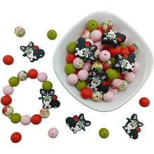 29pcs Valentine's Day Series Mixed Silicone Beads Decorative Beads DIY Handmade Bag Chain, Phone Chain, Bracelet, Necklace, Keychain, Jewelry Beads - Multicolor - View 5