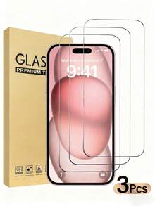 3pcs High Definition Tempered Glass Screen Protector, Compatible With Apple Devices, Anti-Scratch, Anti-Shock, Oleophobic Coating, Smooth Touch, Compatible With Apple 17/17 Pro/17 Pro Max/17 Air/X/XR/11/12/13/14/15/16/16 Plus/16 Pro/16 Pro Max/16 E Series