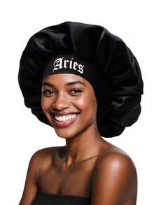1 pieza Gorro de satén de ala ancha de unicolor para mujer, gorro de dormir de moda, cómodo y transpirable, adecuado para el cuidado diario del cabello - A - Ver 2