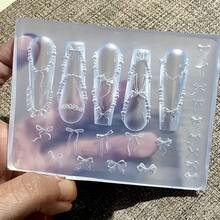 1个高透明度3D裙子硅胶模具 - 花卉蕾丝和蝴蝶图案DIY工艺模具，适用于树脂饰品、手机壳装饰、美甲 - 优雅长方形设计