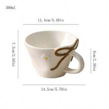 Ceramic Cup Coffee Cup Water Cup Mug Tea Cup Cup Minimalist Nordic Style For Brewing Tea With Handle Engraving Available Made-To-Order - Cups and Saucers, Hand-pinched Ribbons - View 6